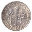 1957 - 10 Cents (Dime) Argento Dollaro Stati Uniti Roosevelt  Dime BB++